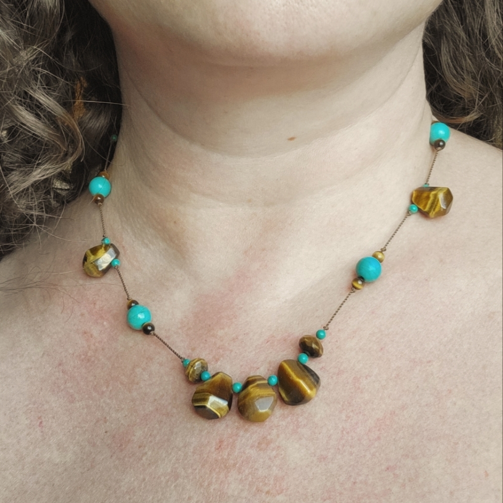 Turquoise & Tiger's Eye Necklace